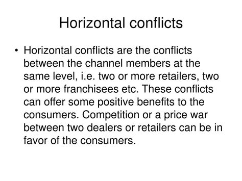 examples of horizontal channel conflict.